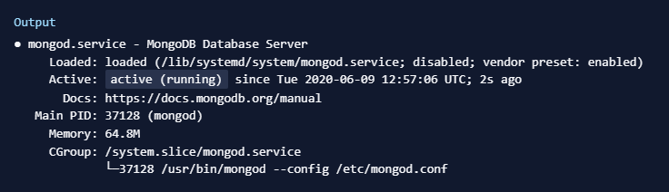 MongoDB Service Status
